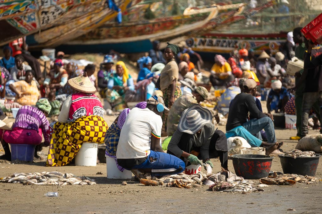 cleaning fish by the boats